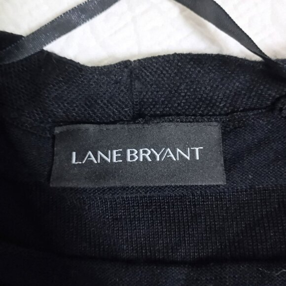 Lane Bryant Womens Plus Size Open Front Cardigan Sweater Long Black With Pockets - Picture 2 of 10